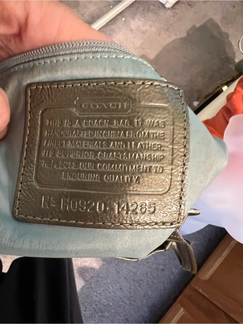 Coach Alex signature stitch patent monogram bag